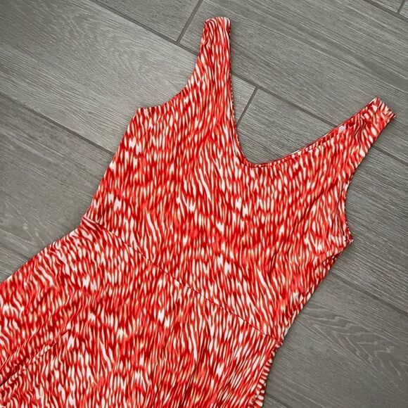 Athleta Fit and Flare Scoop Neck Dress Orange size Medium - Picture 2 of 7